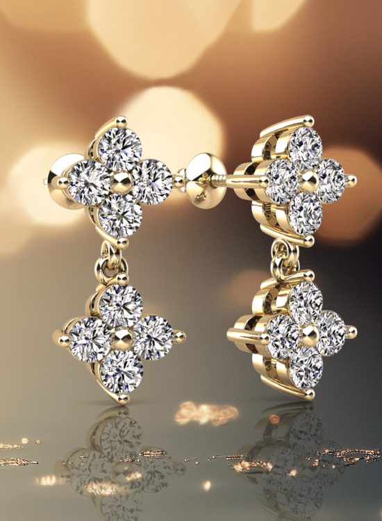 4 diamond earing