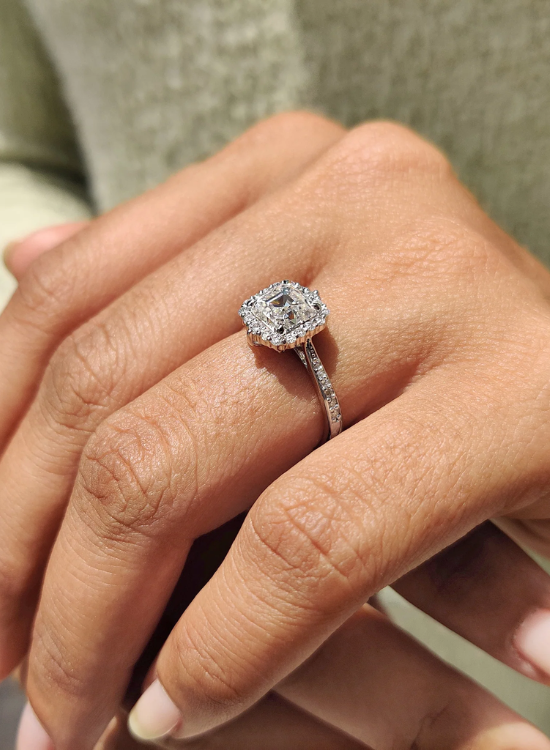Asscher cut wedding pave band (1)