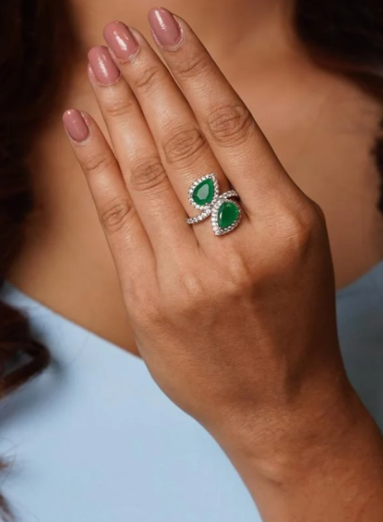 Colored Stone Wedding Ring