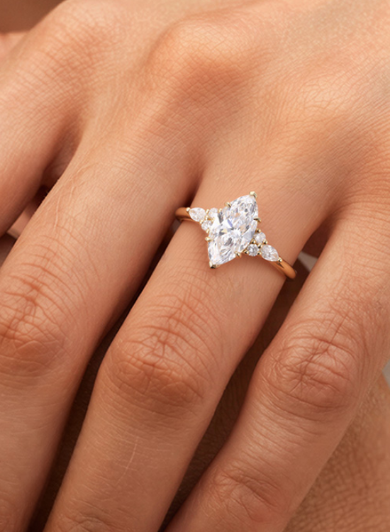 Marquise Cut Lab Grown Diamond Wedding Ring