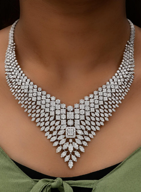 Marquise diamond necklace