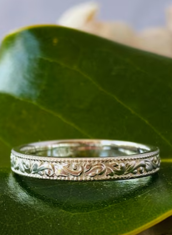 Milgrain Vintage Wedding Band