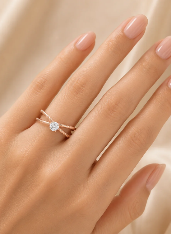 Modern Twisted Band Wedding Ring
