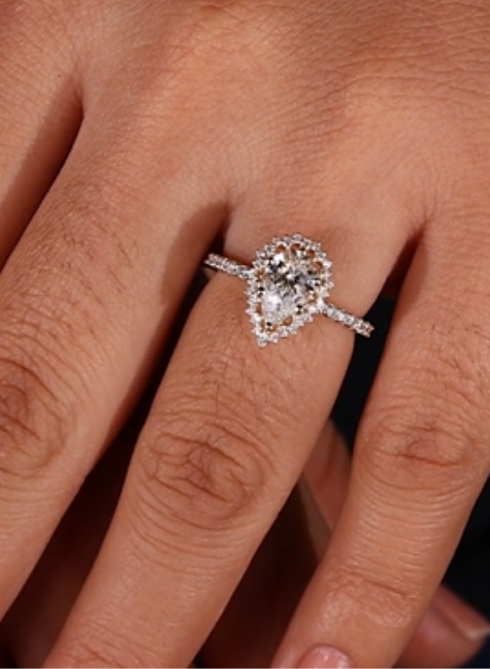 Pear Halo Engagement Ring