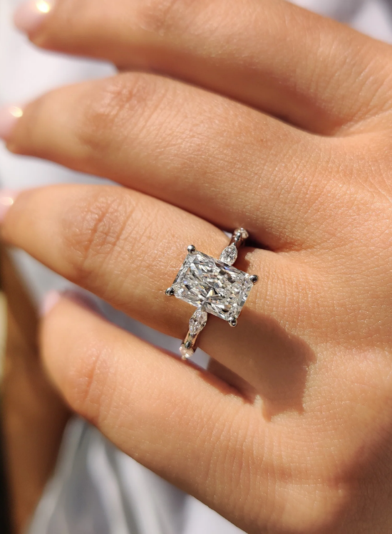 Radiant Cut Lab Grown Diamond Wedding Ring