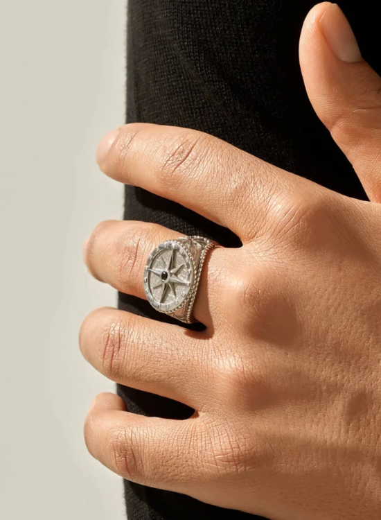 Runic Compass Wedding Ring