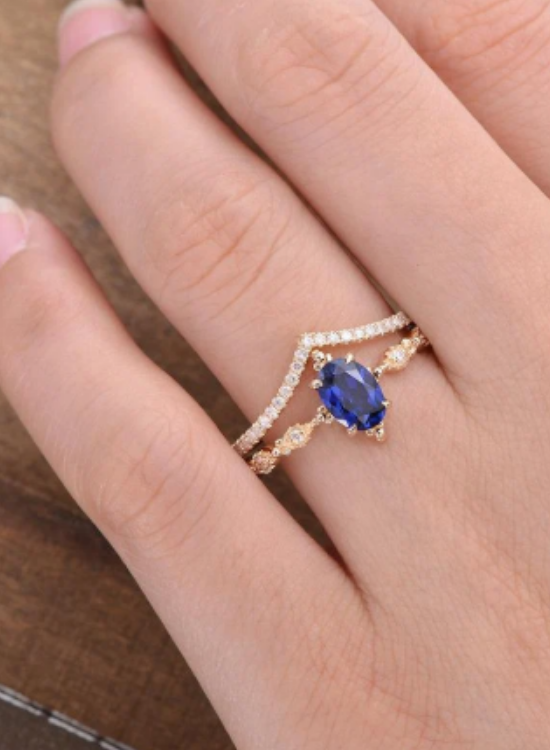 Sapphire and Diamond Wedding Ring