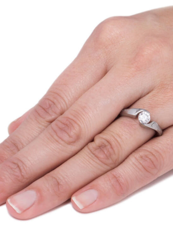 Tension Set Diamond Wedding Ring