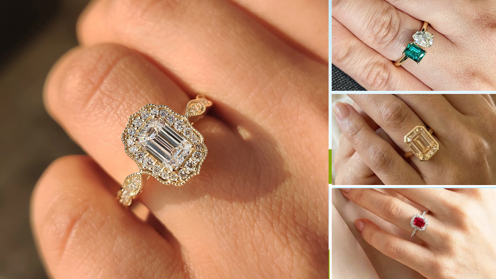best wedding bands ideas for emerald cut rings