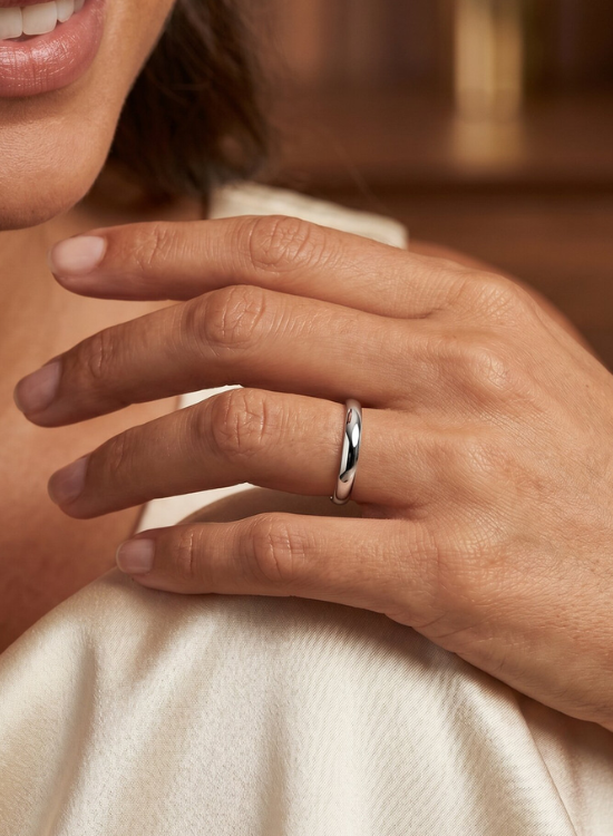 White Gold Minimalist Wedding Band