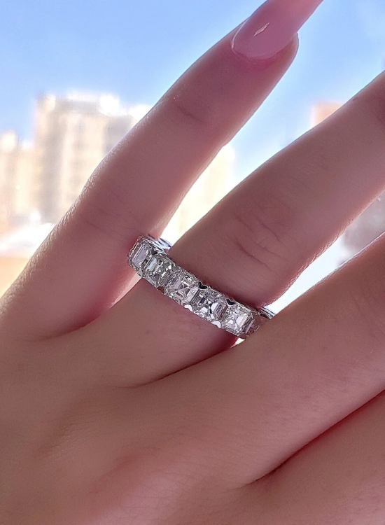 asscher wedding band