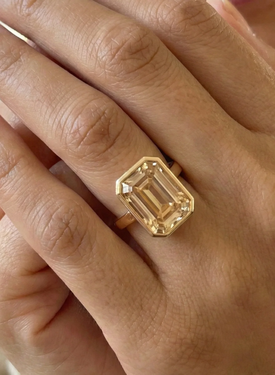 bezzel set champagne ring