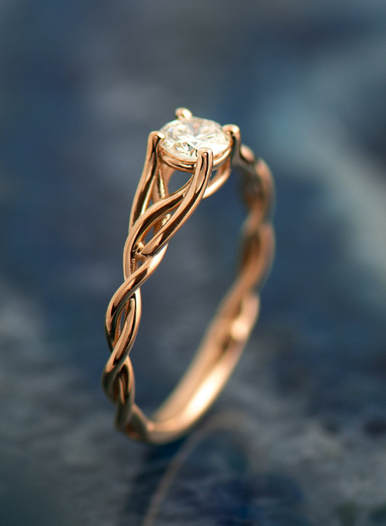 braided diamond ring