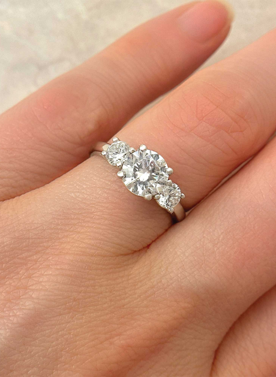 classic three stone ring