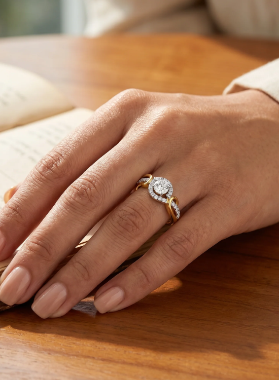 curved band lab grown wedding ring