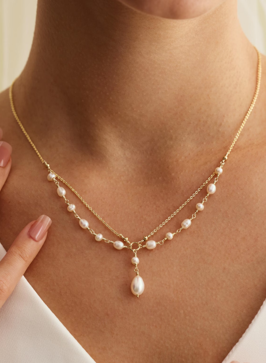 dainty multiple pearl layered necklace (1)