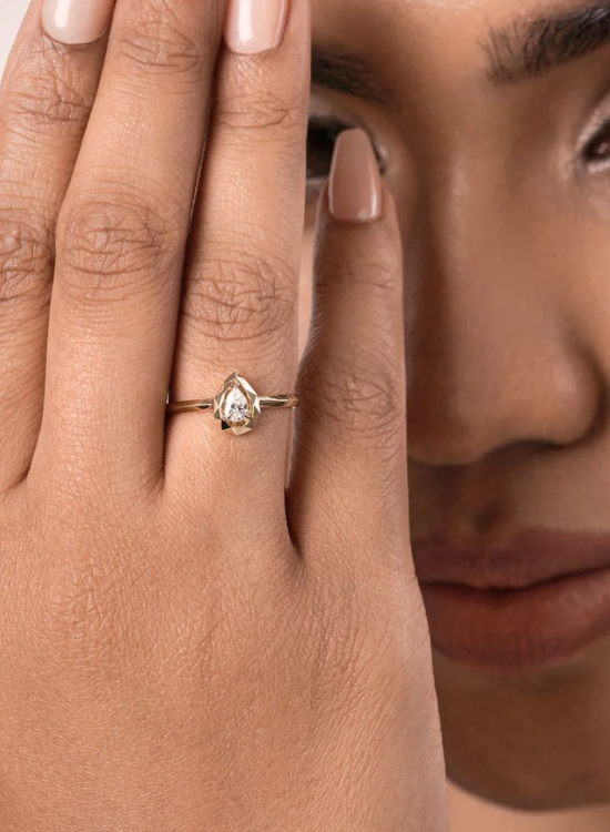 delicate pear shape ring