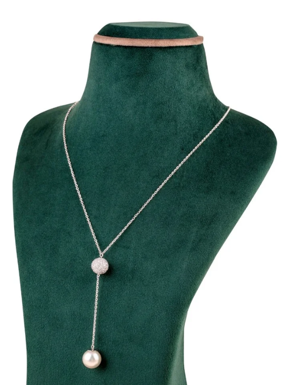 diamond ball with pearl drop