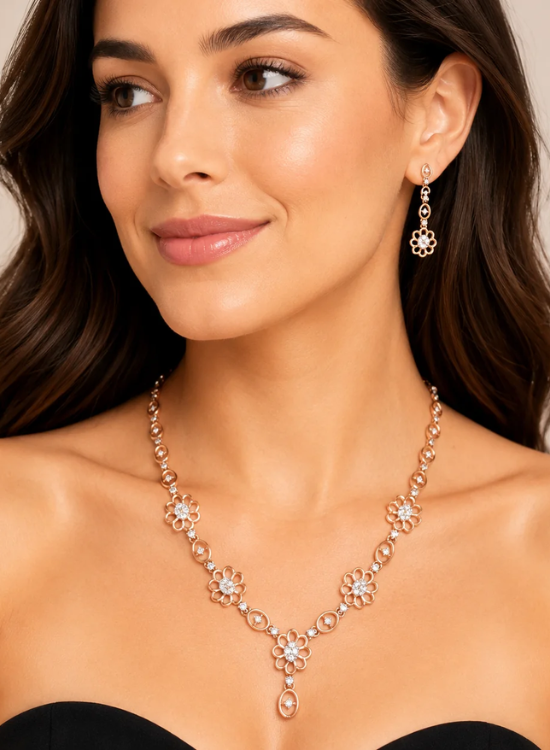 diamond floral diamond necklace