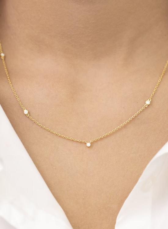 diamond station wedding necklace