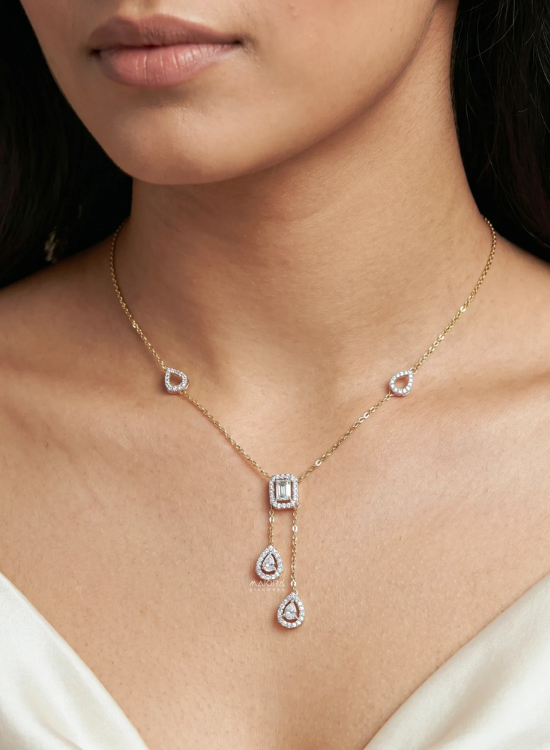 diamond y shape necklace