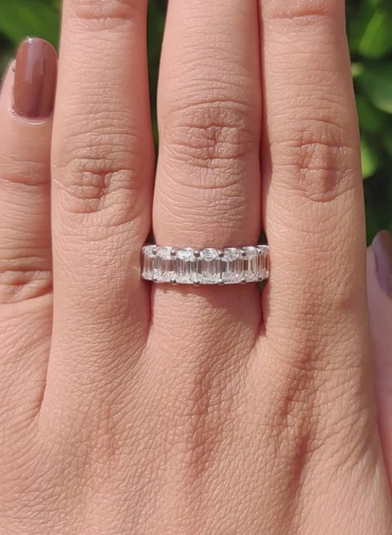 emerald cut wedding band
