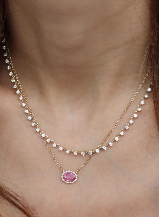 floating tennis necklace