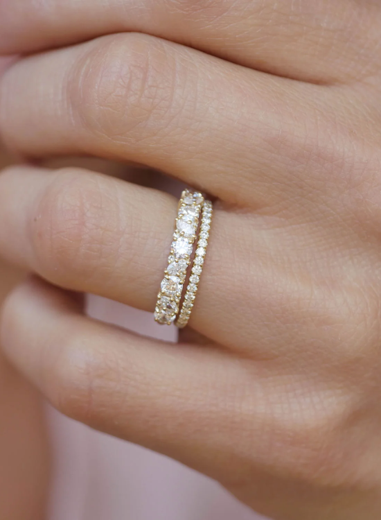 french pave wedding band