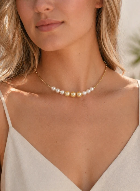 golden south sea pearl necklace