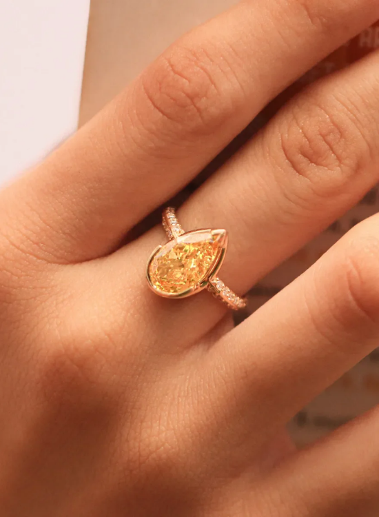 half bezzel pave ring
