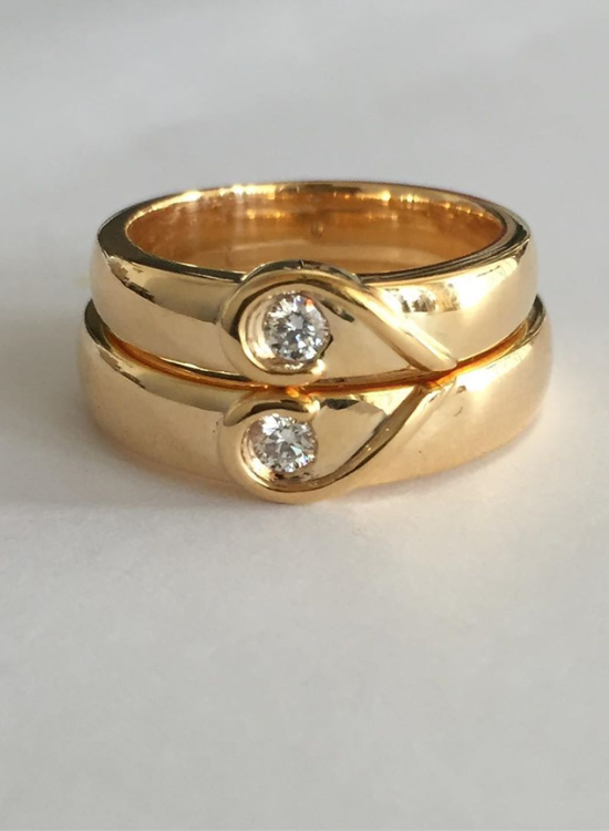 heart motif matching bands