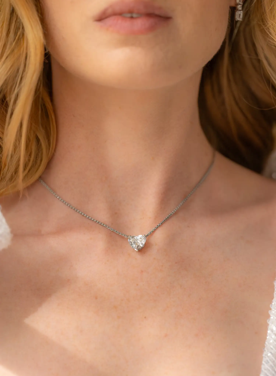 heart shape bridal necklace