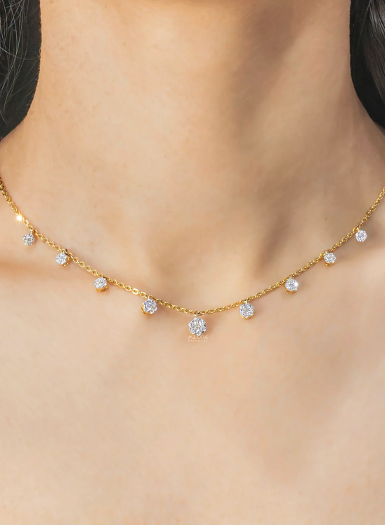 Diamond Station Bridal Necklace