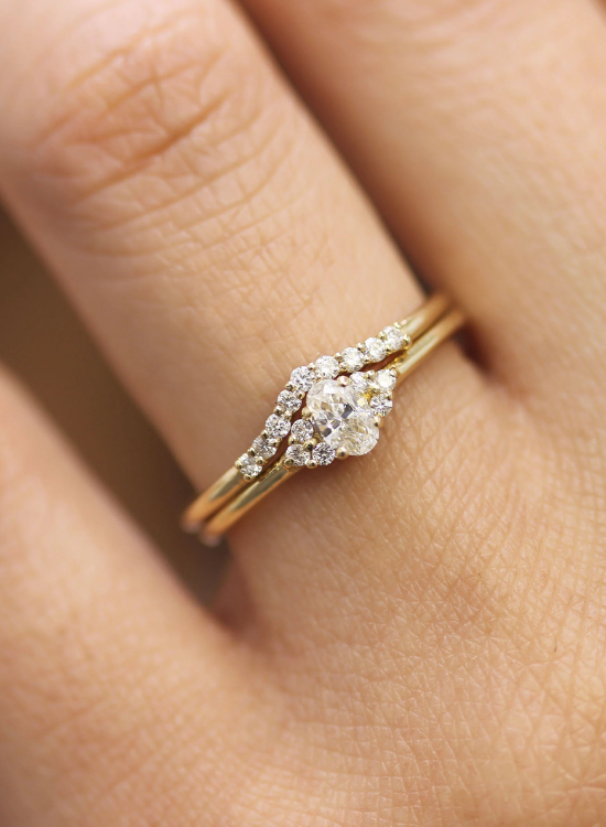 lab grown oval ring