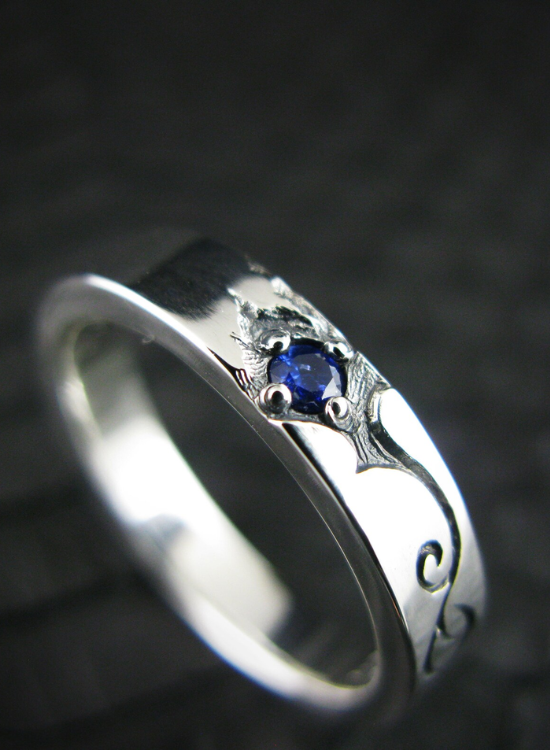 men saphire wedding ring