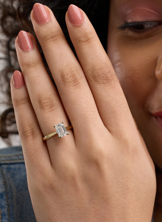 petite emerald cut ring