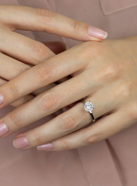 petite round engagement ring