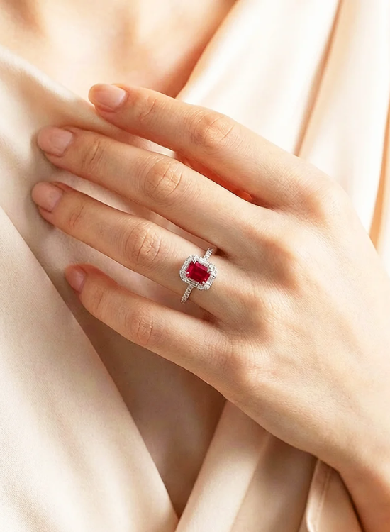 red rubby engagement ring