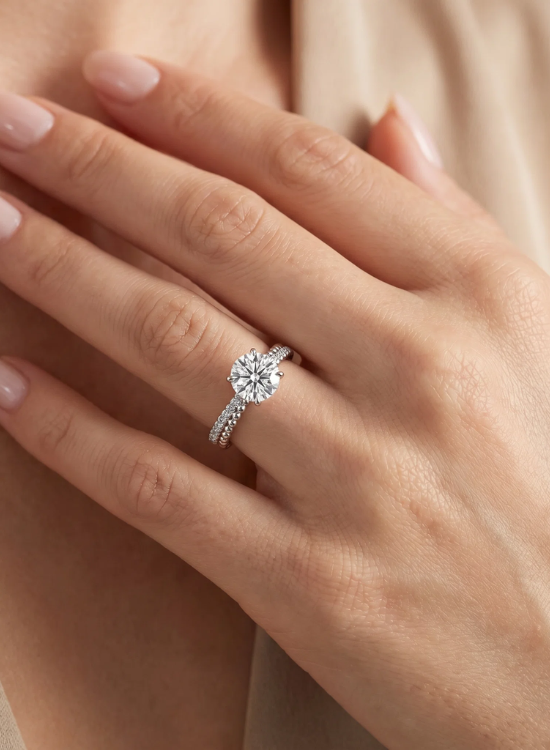 round ring with beaded band