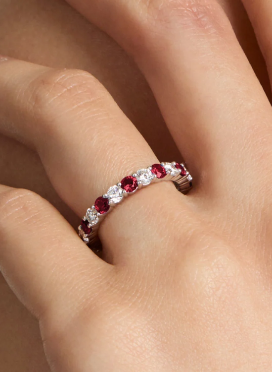 rubby eternity wedding ring
