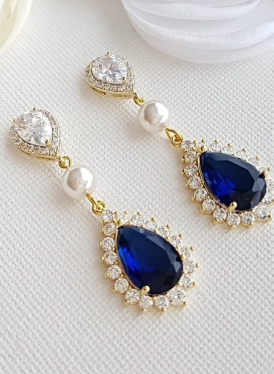 saphire blue earrings