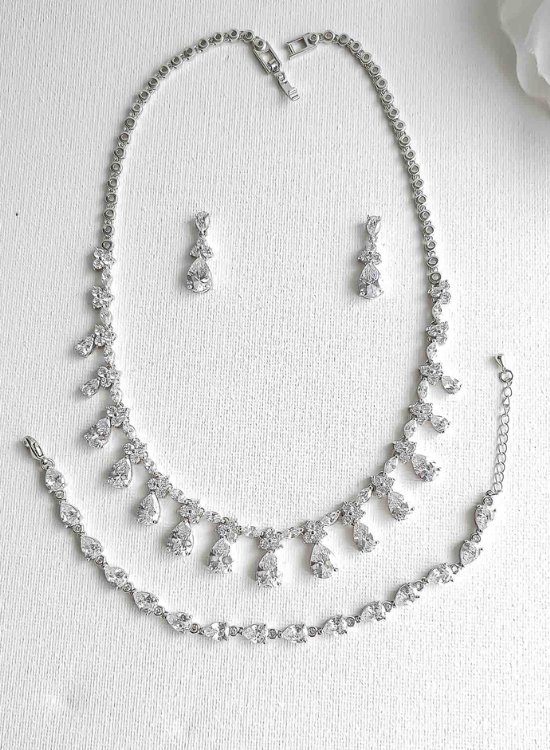 silver bridal set