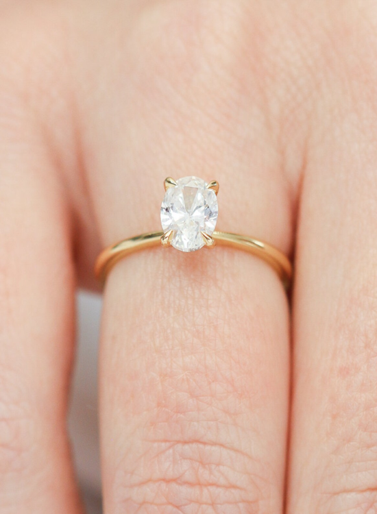 slim oval diamond ring