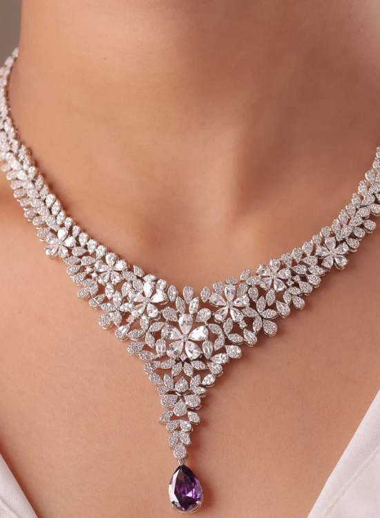 teardrop wedding necklace (1)