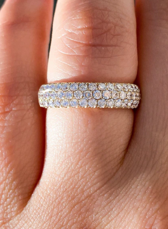 three quarter wedding band