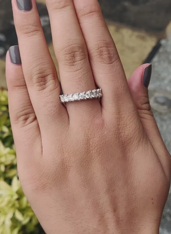 three quarter wedding ring