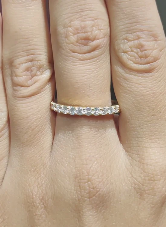 three quarter wedding ring