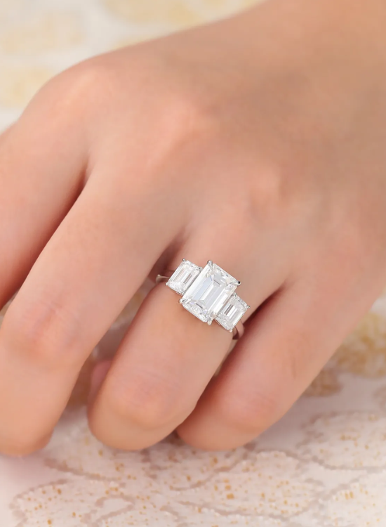 three stone engagement ring