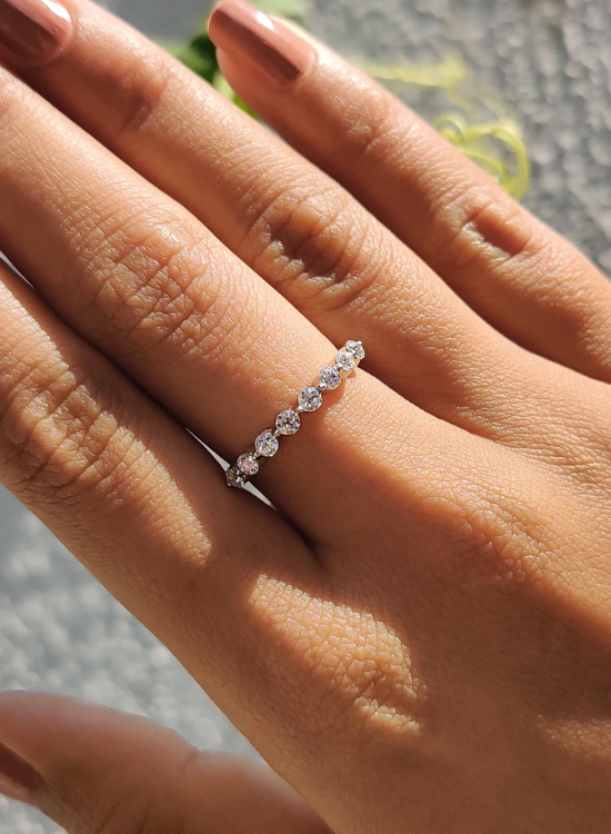 trio pave wedding band