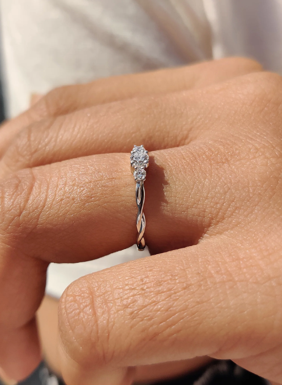 twisted diamond ring